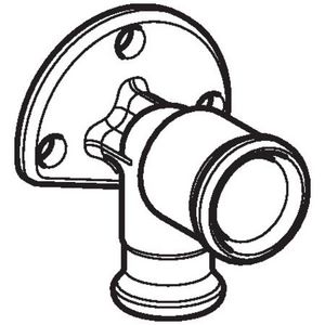 Enkele muurplaat MAPRESS koper (brons) L=52mm 15x1/2"bn.