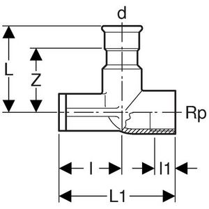Enkele muurplaat MAPRESS RVS 22x3/4"bn. verdiept VVE=5