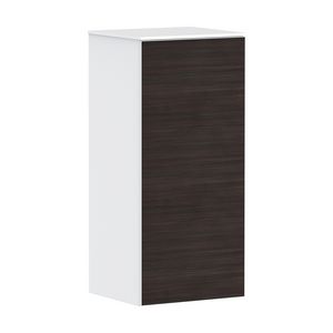 Half Hoge kast mat wit / front dark oak 400/360, scharnieren links Xevolos E