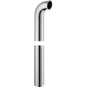 Vloerbuis korte bocht m.kraag 40x65x580mm chroom