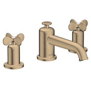 AXOR Archivio 3-gats wastafelkraan met kruisgrepen en afvoer Brushed Bronze