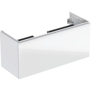 Wastafelonderkast Acanto 1 lade 1 binnenlade B120 Wit glas