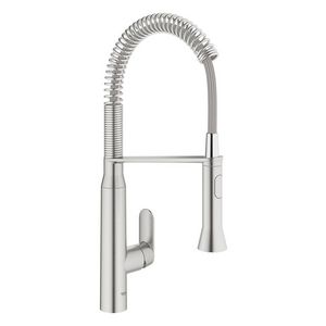 K7 professionele keukenmengkraan supersteel (rvs look) incl. veer+vaatdouche