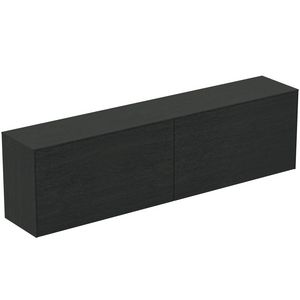 Conca wastafelmeubel 200x37x55cm 2 laden afdekblad zonder uitsnijding smoked oak