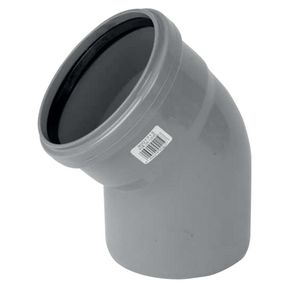 PVC manchet bocht 45° 200mm SN4 grijs mof/spie