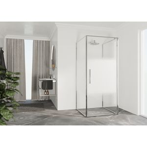 Draaideur RIGA G 860-890x2000mm Rose-1 motief profiel chroom