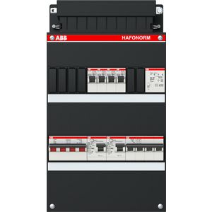 Groepenkast 4 groepen achter 2x 30mA + T + HS + D 3-fase