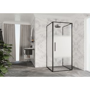 Draaideur RIGA G 860-890x2000mm Rose-1 motief profiel zwart