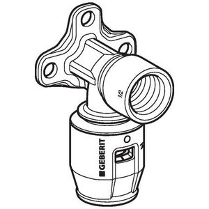 Muurplaat L=52mm brons 16x1/2"bn.dr. PUSHFIT insteek VVE= 5