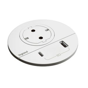 Wandcontactdoos wit + USB+stekker+snoer L0,5m. Disq80