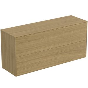 Conca wastafelmeubel 120x37x55cm 2 laden afdekblad zonder uitsnijding light oak