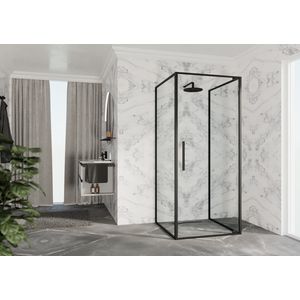 Draaideur RIGA G 860-890x2000mm helder glas profiel zwart