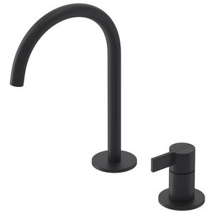 Wastafelmengkraan PACT 2-gats bladmontage uitloop mat zwart