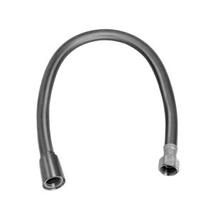 Aansluitslang 40cm pvc  3/8"bi.dr x 3/8" (of 1/2") bi.dr. gunmetal geborsteld PVD