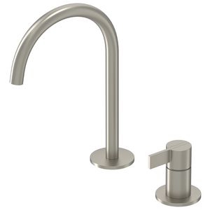 Wastafelmengkraan PACT 2-gats bladmontage uitloop geborsteld nickel