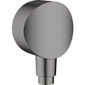HG FIXFIT-S muuraansluitbocht 1/2"met terugslagkleo Brushed Black Chrome
