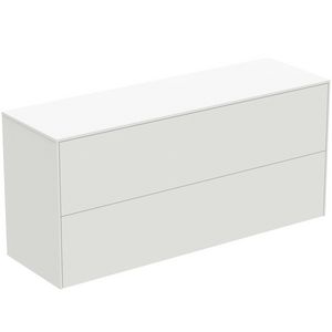 Conca wastafelmeubel 120x37x55cm 2 laden afdekblad zonder uitsnijding matt white