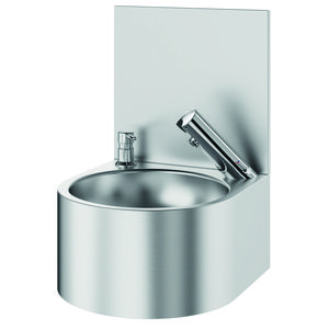Wastafel compleet elek. met spatwand RVS 304 mat gepol. SXS
