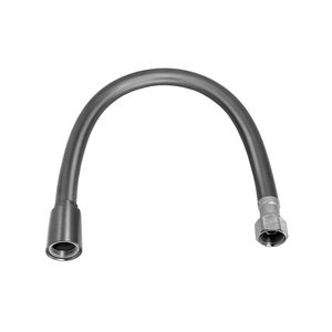 Aansluitslang 30cm pvc  3/8"bi.dr x 3/8" (of 1/2") bi.dr. gunmetal geborsteld PVD