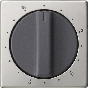 Afdekking draaiknop tijdschakelaar 15 min System 55 edelstaal