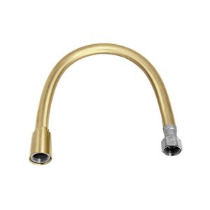 Aansluitslang 30cm pvc 3/8"bi.dr x 3/8" (of 1/2") bi.dr.  goudkleurig geborsteld PVD