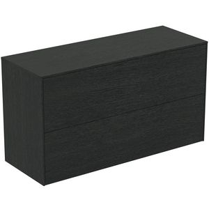 Conca wastafelmeubel 100x37x55cm 2 laden afdekblad zonder uitsnijding smoked oak