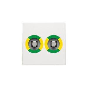 Afwerkingsset stopcontact dubbel pot.vereff.contact white