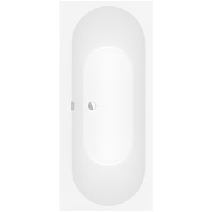 Ligbad Oberon 2.0 rechthoek 170x75cm quaryl Stone White incl. verlengde afvoer + poten