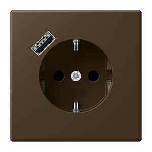 Wandcontactdoos m.lader mes.ant.gelakt v.USB A