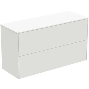 Conca wastafelmeubel 100x37x55cm 2 laden afdekblad zonder uitsnijding matt white