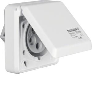 CEE-wandcontactdoos met klapdeksel 5P 16A voor kabelkanaal