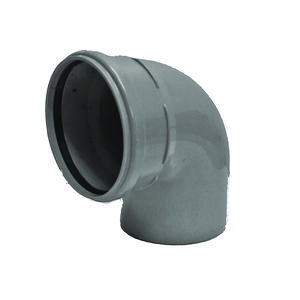 PVC manchet bocht 88° 200mm SN4 grijs mof/spie