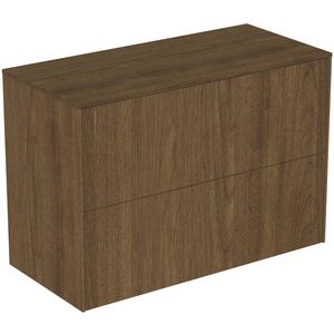 Conca wastafelmeubel 80x37x55cm 2 laden afdekblad zonder uitsnijding dark walnut