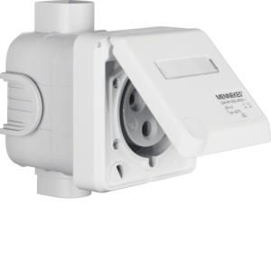 CEE-wandcontactdoos met klapdeksel 3P 32A inbouw