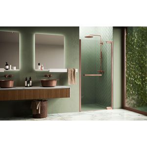 Douche draaideur N180 type 1B 100 bereik 985-1000x2000mm helder glas brushed bronze