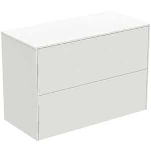 Conca wastafelmeubel 80x37x55cm 2 laden afdekblad zonder uitsnijding matt white