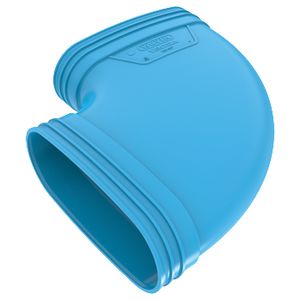 Bocht lijm 90° PVC luchtverdeelsysteem VENTIZA blauw 195x80mm mof/mof