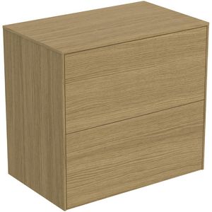 Conca wastafelmeubel 60x37x55cm 2 laden afdekblad zonder uitsnijding light oak