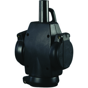Hangkoppeling 3-voudige SCHUKO rubber zwart klapdeksel VVE=5