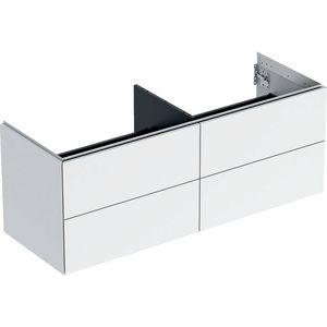 Wastafelonderkast 4x la 135cm wit hoogglans ONE