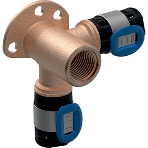 Muurplaat doorstromend FLOWFIT pers haaks L=36mm 20x20X1/2"bn.dr. VVE=10