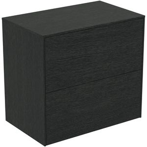 Conca wastafelmeubel 60x37x55cm 2 laden afdekblad zonder uitsnijding smoked oak