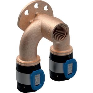 Muurplaat doorstromend FLOWFIT pers U-vorm L=52mm brons 16x16X1/2"bn.dr.