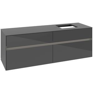 Wastafelonderkast Collaro 1600x548x500mm Glossy Grey C136B0FP