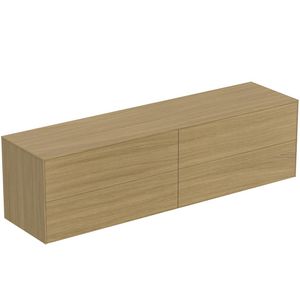 Conca wastafelmeubel 200x50x55cm 4 laden afdekblad zonder uitsnijding light oak
