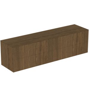 Conca wastafelmeubel 200x50x55cm 4 laden afdekblad zonder uitsnijding dark walnut