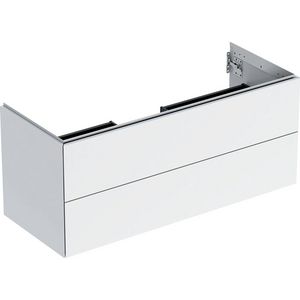 Wastafelonderkast 2x la 120cm wit hoogglans ONE