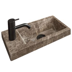 Wastafel 6 Marmer bruin 40,5cm 1x kom met kraangat (i.c.m. meubel)