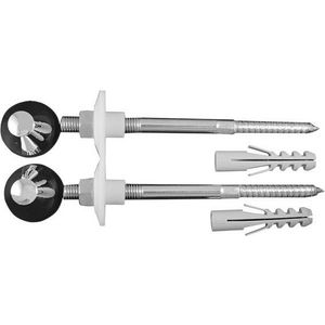Bevestiging m.afdekkapjes 12x180mm chroom tbv wandbidet-close