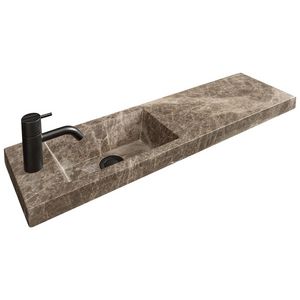 Wastafel 6 Marmer bruin 80,5cm 1x kom met kraangat (i.c.m. meubel)